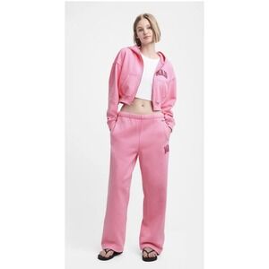 Gap X MadHappy Size Large Cropped Mad Hoodie + Straight Leg Sweatpants Set Pink